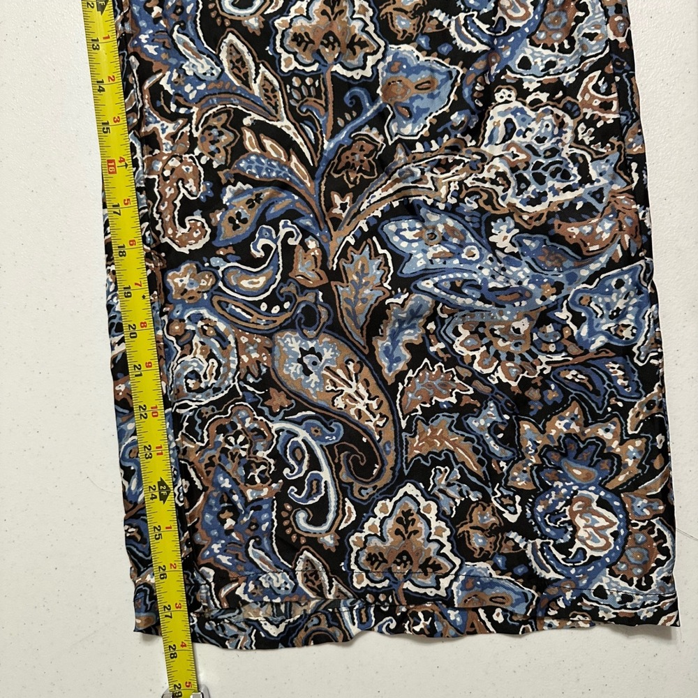 J McLaughlin Marea Silk-Blend Jumpsuit Paisley Print Dolman Sleeve Brown Blue XS - Picture 6 of 6